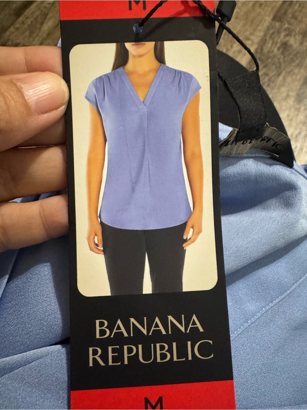 Banana Republic Women's Cap-Sleeve V-Neck Top — Periwinkle Blue